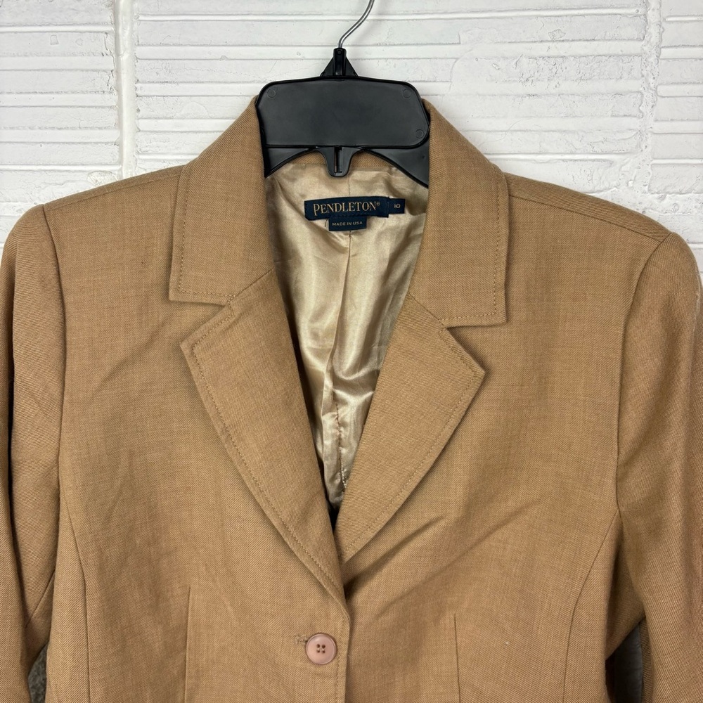 Pendleton Tan 100% Virgin Wool Blazer - image 8